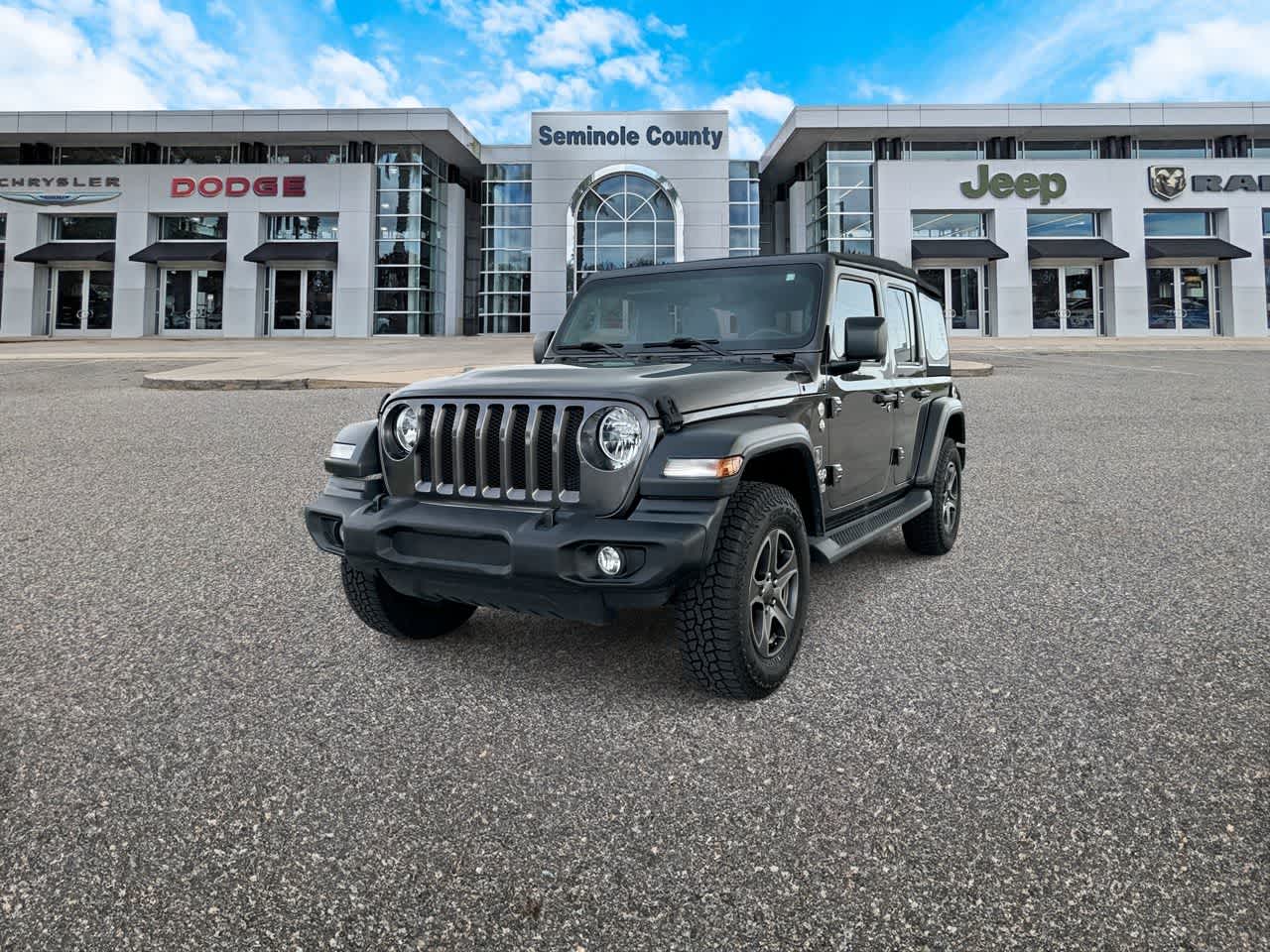 2019 Jeep Wrangler Unlimited Sport S 4x4 in Granite Crystal Metallic Clearcoat — front three-quarter view