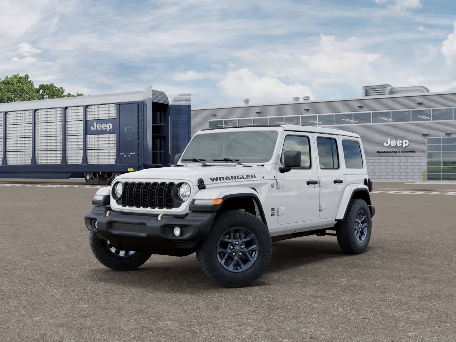 2026 Jeep Wrangler WRANGLER 4-DOOR 85TH ANNIVERSARY EDITION in Bright White Clear-Coat Exterior Paint — front three-quarter view