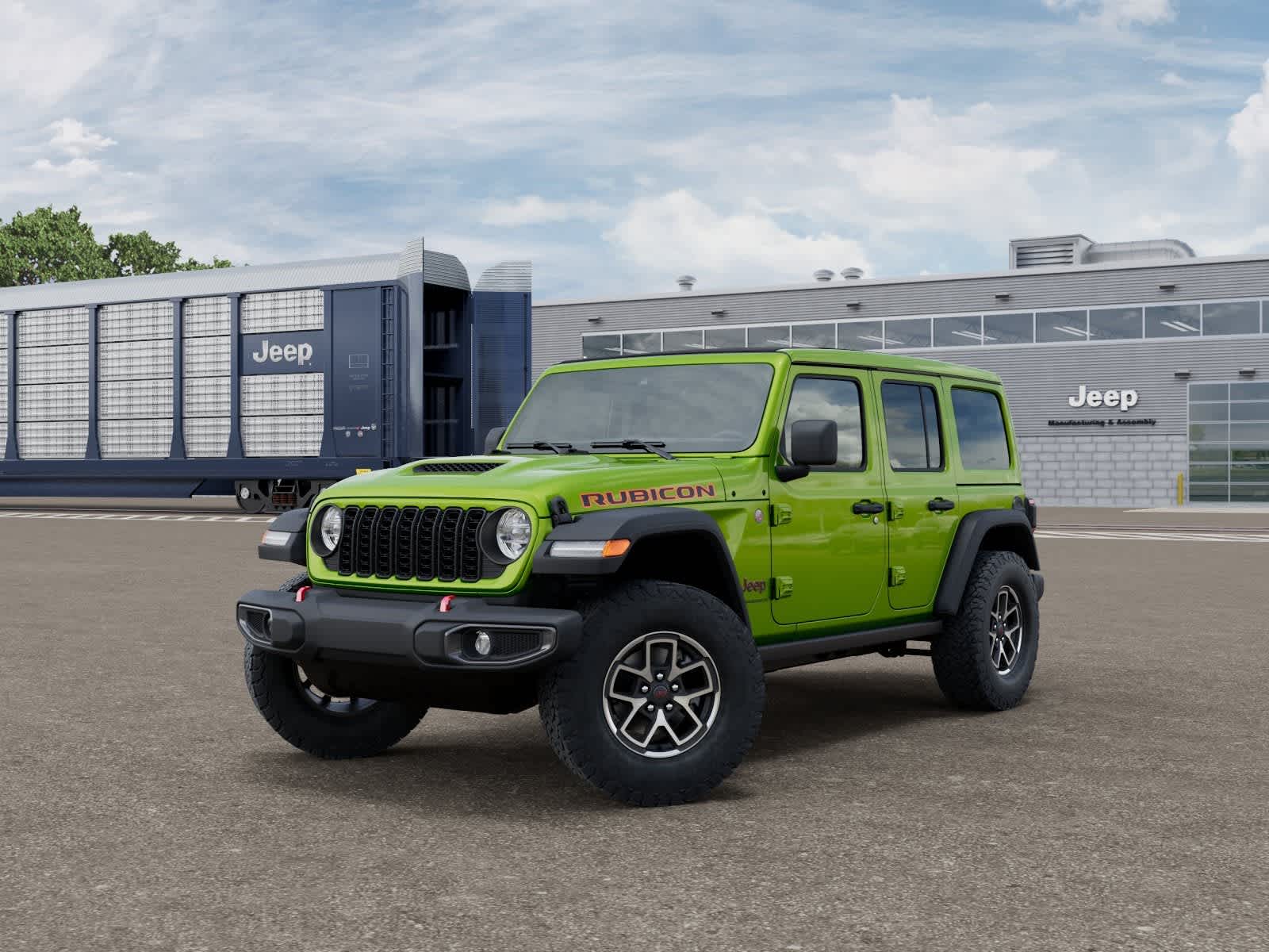 2026 Jeep Wrangler WRANGLER 4-DOOR RUBICON in Mojito Clear-Coat Exterior Paint — front three-quarter view