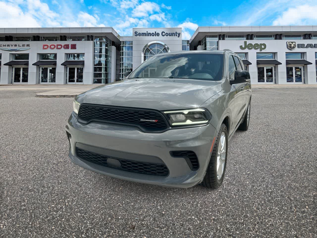 2024 Dodge Durango GT Plus RWD in Destroyer Gray Clearcoat — front three-quarter view
