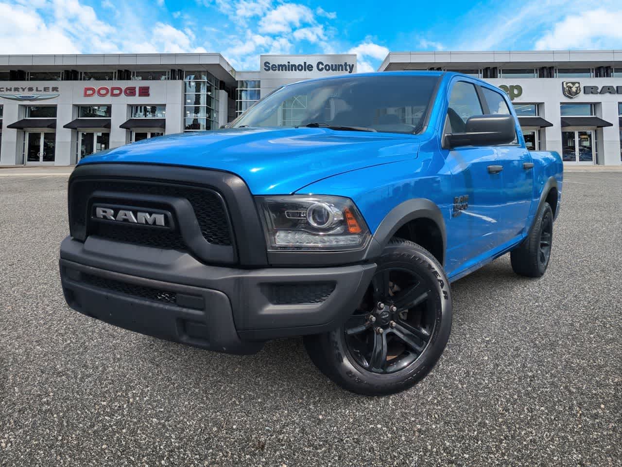 2024 RAM 1500 Classic Warlock Crew Cab 4x2 5'7' Box in Hydro Blue Pearlcoat — front three-quarter view