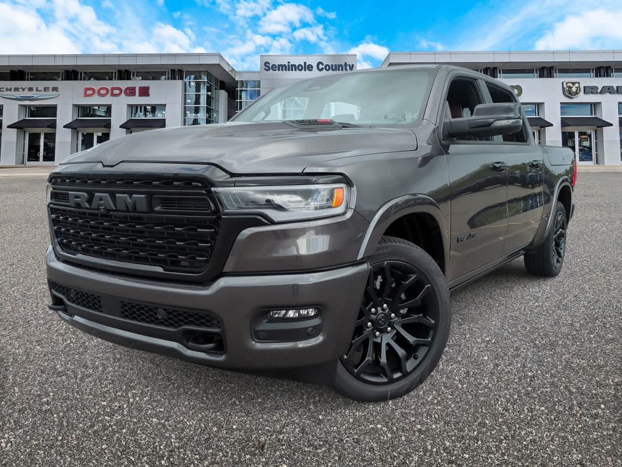 2026 RAM Ram 1500 RAM 1500 LIMITED CREW CAB 4X4 5'7' BOX in Granite Crystal Metallic Clear-Coat Exterior Paint — front three-quarter view