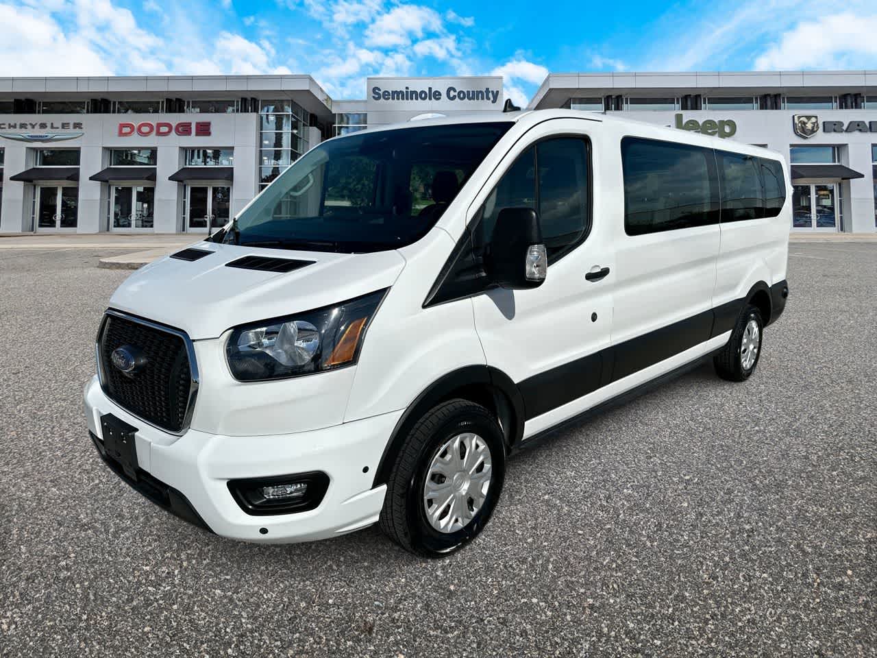 2024 Ford Transit-350 Passenger Van XLT in Oxford White — front three-quarter view