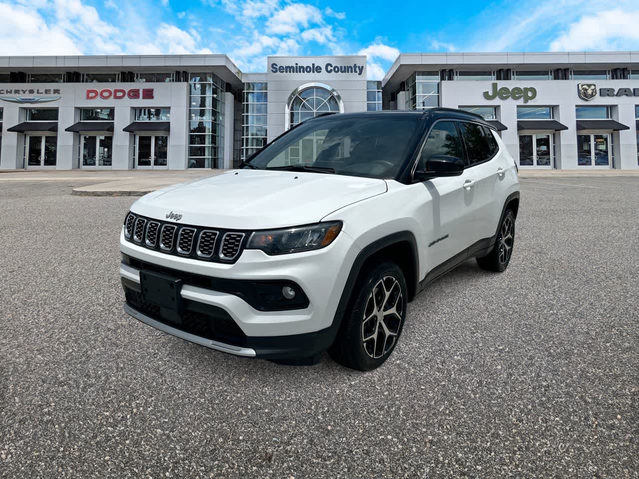 2024 Jeep Compass Limited 4x4 in Bright White Clearcoat — front three-quarter view