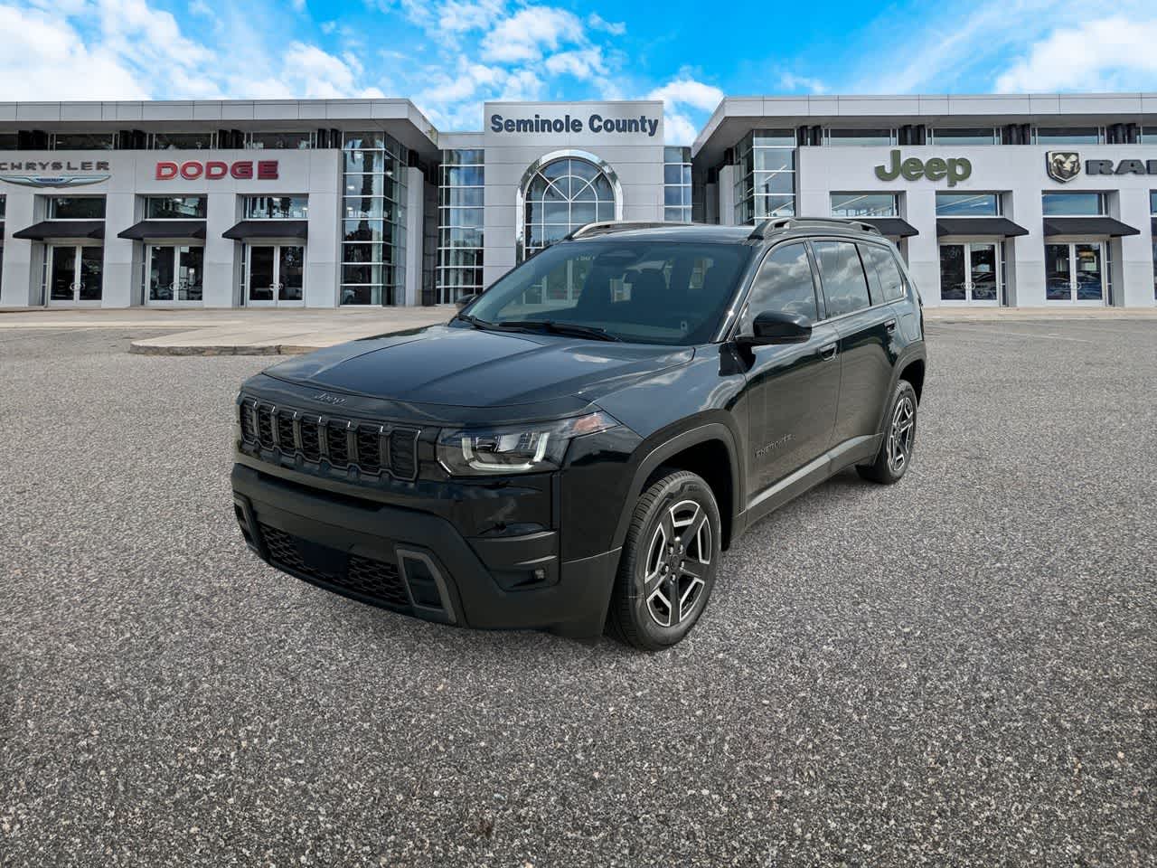 2026 Jeep Cherokee CHEROKEE LIMITED 4X4 in Diamond Black Crystal Pearl-Coat Exterior Paint — front three-quarter view