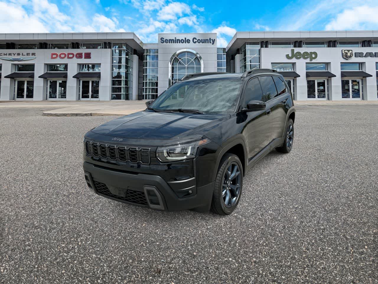 2026 Jeep Cherokee CHEROKEE 85TH ANNIVERSARY EDITION 4X4 in Diamond Black Crystal Pearl-Coat Exterior Paint — front three-quarter view