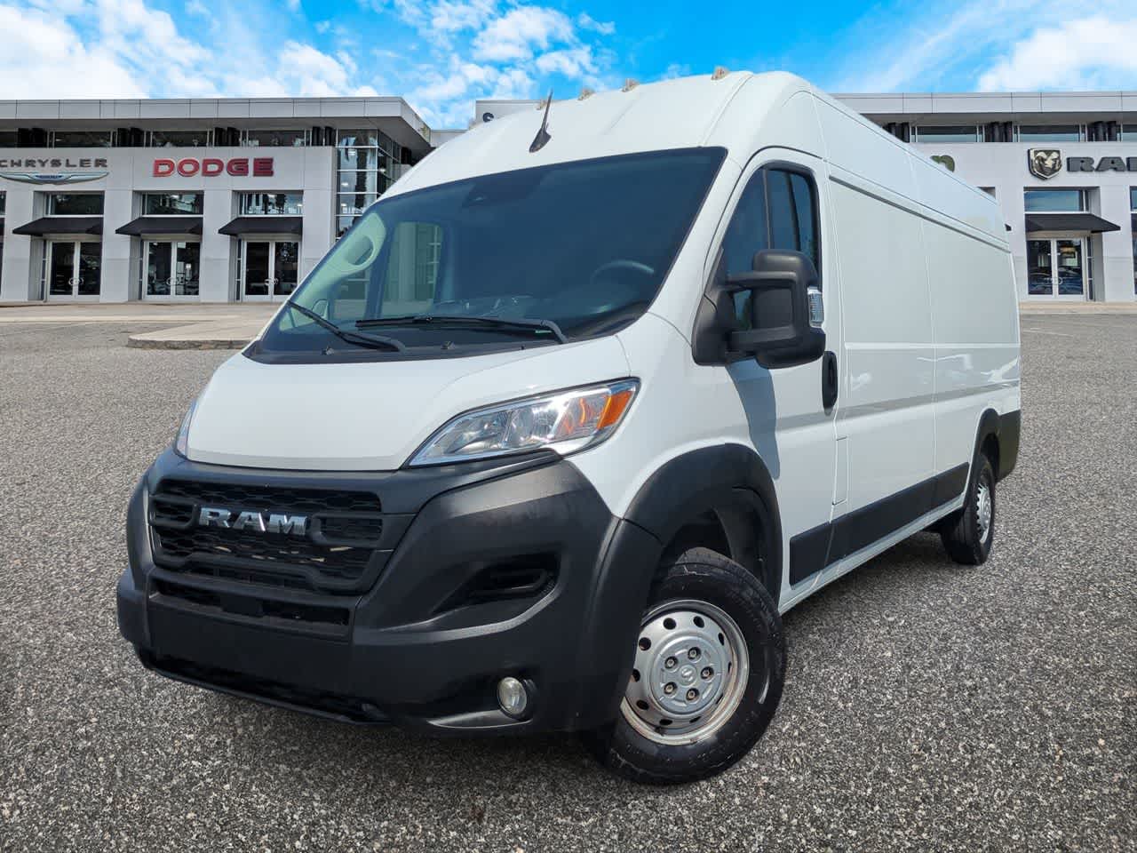 2025 RAM ProMaster 3500 Cargo Van Tradesman High Roof 159' WB EXT in Bright White Clearcoat — front three-quarter view
