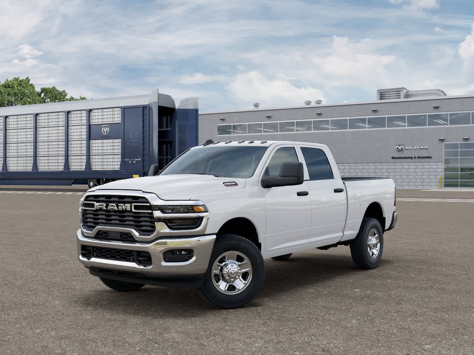 2026 RAM Ram 2500 RAM 2500 TRADESMAN CREW CAB 4X4 6'4' BOX in Bright White Clear-Coat Exterior Paint — front three-quarter view